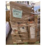 Pedestal sink, toilet, kitchen sink, light