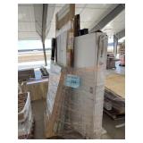 Doors, shower base, shelving