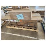 Sectional sofa, shower walls, wall cabinet