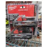 2 Milwaukee M18 3 ah batteries