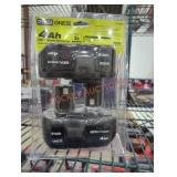 2 Ryobi 4 ah batteries