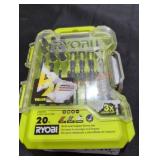 Ryobi 20 PC drill and impact drive set