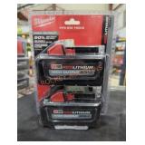 2 Milwaukee M18 high output xc 6 ah battery