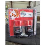 2 Milwaukee M12 cp 1.5 ah batteries