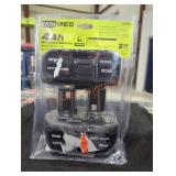 2 Ryobi 18v 4 ah lithium batteries