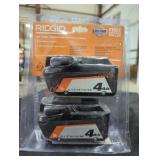 2 Ridgid 18v 4 ah lithium ion battery