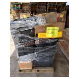 Totes, garbage can, vacuum, rug, router sled