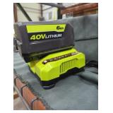 Ryobi 40v 6 ah battery and charger