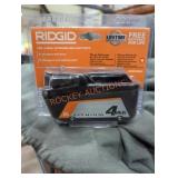 Ridgid 18v 4 ah lithium -ion battery