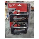 2 Milwaukee M18 high output xc 6 ah batteries