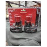 2 Milwaukee M12 xc 3 ah batteries