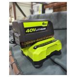 Ryobi 40v 6 ah battery and charger