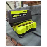 Ryobi 40v 6 ah battery and charger