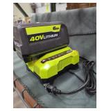 Ryobi 40v 6 ah battery and charger
