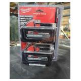 2 Milwaukee high output xc 6 ah batteries
