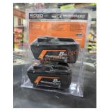 2 Ridgid 18v 8 ah lithium ion batteries