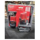 Milwaukee M12 cp 2.5 ah and xc 5 ah battery