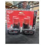 2 Milwaukee M12 xc 3 ah batteries