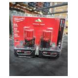 2 Milwaukee M12 xc 3 ah batteries
