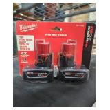 2 Milwaukee M12 xc 6 ah batteries