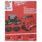 Milwaukee M18 6 Bay Rapid Charger 4pk Battery Kit Milwaukee M18 6 Bay Rapid Charger 4pk Battery Kit