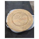 12 Woodgrain Harvest Plastic Plates 12 Woodgrain Harvest Plastic Plates