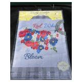 Red White And Bloom Burlap Garden Flag Red White And Bloom Burlap Garden Flag