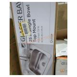 Glacier Bay 25" Single Bowl Top Mount Sink