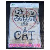 Cat Burlap Garden Flag Cat Burlap Garden Flag