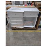 White Vanity w/ White Top 48" x 20-1/4" x 31.5"