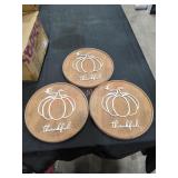 (3) Thankful Wood Signs