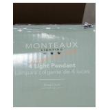 Monteaux 4 Light Pendant, Brass Finish