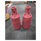 (2) Red Vases (2) Red Vases