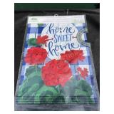 Home Sweet Home Geraniums Garden Flag Home Sweet Home Geraniums Garden Flag