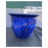 Blue Glazed Malaysian Flower Pot Blue Glazed Malaysian Flower Pot