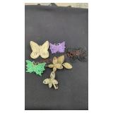 Handmade Doily & Wire Rapped Butterfly Brooches