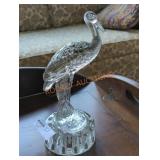 Clear Glass Heron Statue