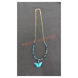 Vintage Holly Yashi Bell Butterfly Beaded Necklace