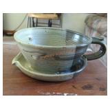 hand made pottery planter shaped like cup