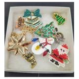 Christmas Pins, Brooches & Necklace Lot