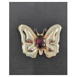Vintage Sterling Stamped Butterfly Brooch
