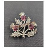 Vintage MIRACLE Scottish Thistle Flower Silver