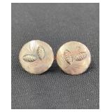 Sterling Stamped Screw Back Earrings
