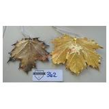 gold dipped maple leaves