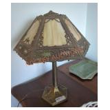 Art Nouveau Slag Glass Lamp