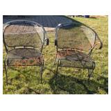 Pair of outdoor metal chairs
