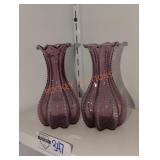 purple dot small vase pair