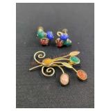 Vintage Stamped 1/20 12k GF Brooch & Matching