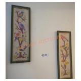 Pair of Vintage Needle Point Framed Birds