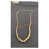 14kt stamped chain beaded necklace